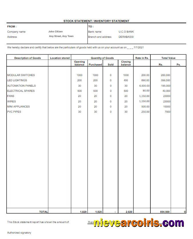 India UCO bank statement Word and PDF scr
